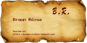 Braun Rózsa névjegykártya